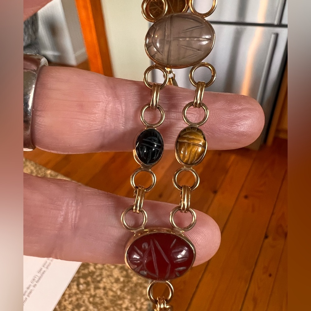 CARLA - Double link scarab bracelet - Picture 4 of 10